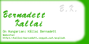 bernadett kallai business card