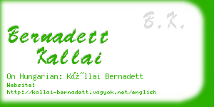 bernadett kallai business card